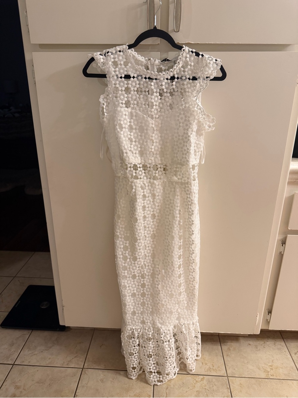 Petal & Pup White Crochet Lace Midi Dress